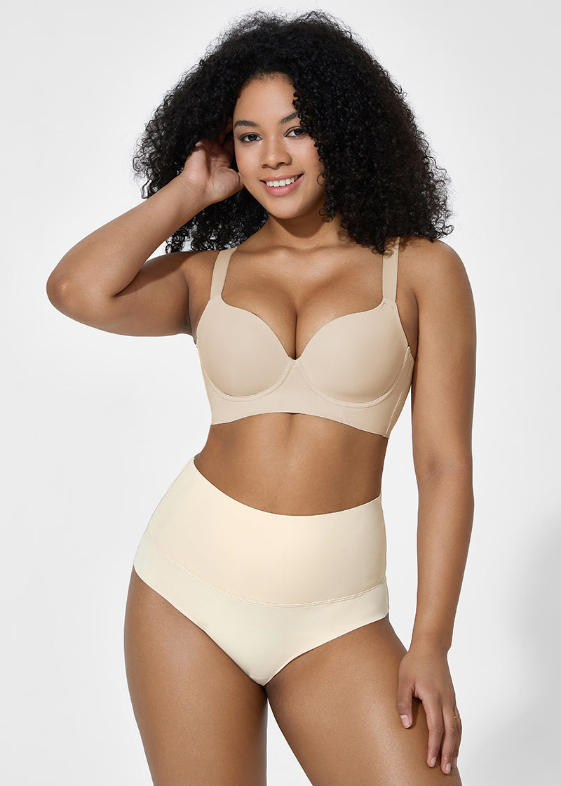 Back Smoothing Push-Up Plunge Bra