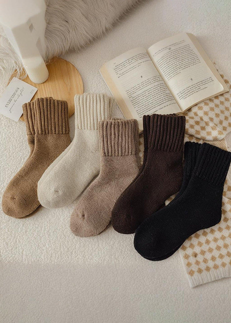 Cozy Ribbed Fleece Lined Crew Socks