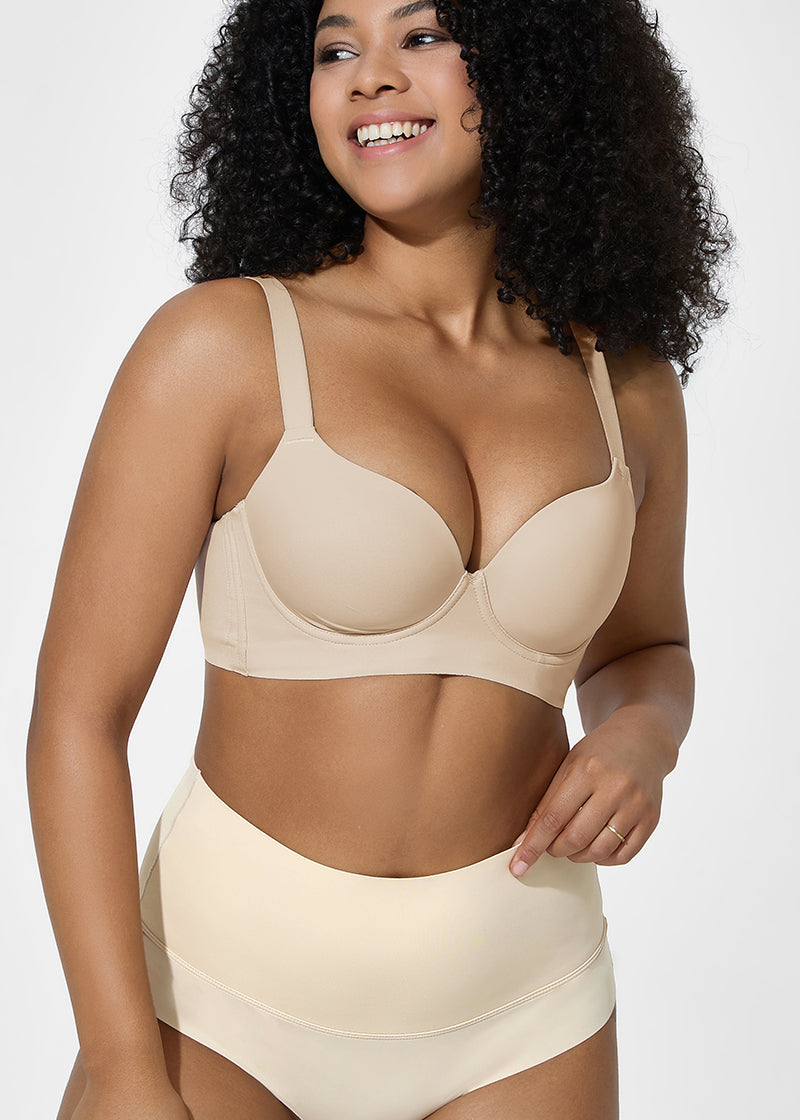 Back Smoothing Push-Up Plunge Bra