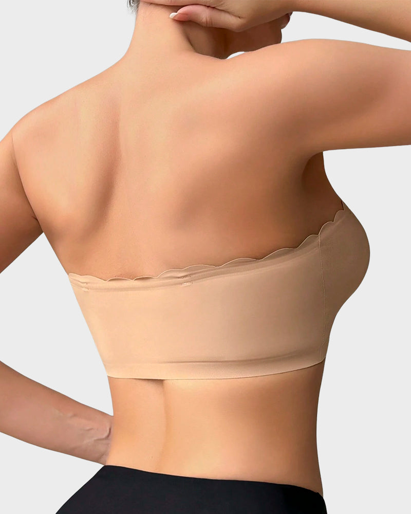 Comfortable Breathable Scallop Trim Hook & Eye Front Bralette