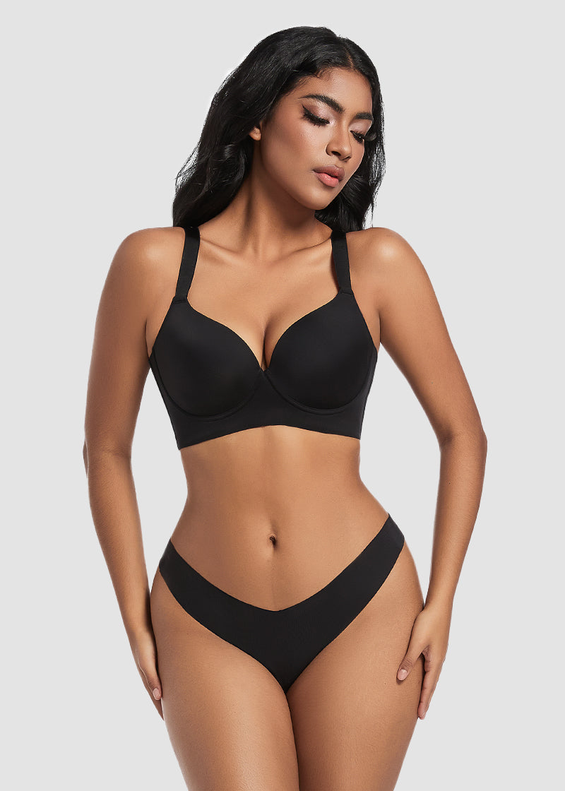 Back Smoothing Push-Up Plunge Bra