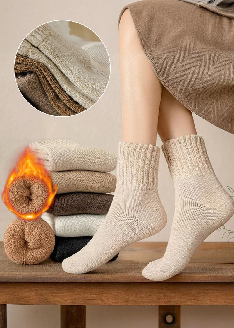 Cozy Ribbed Fleece Lined Crew Socks