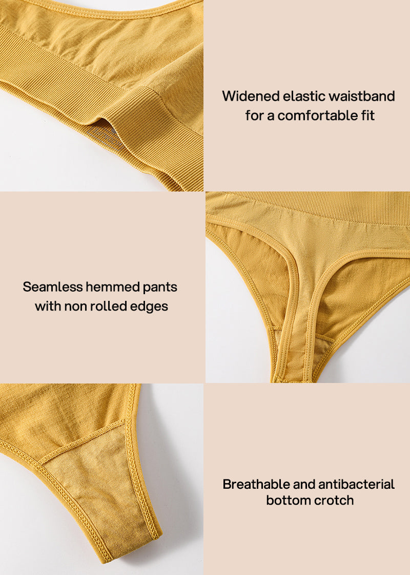 Comfort Seamless Sport Thong Panties (9 Pack)