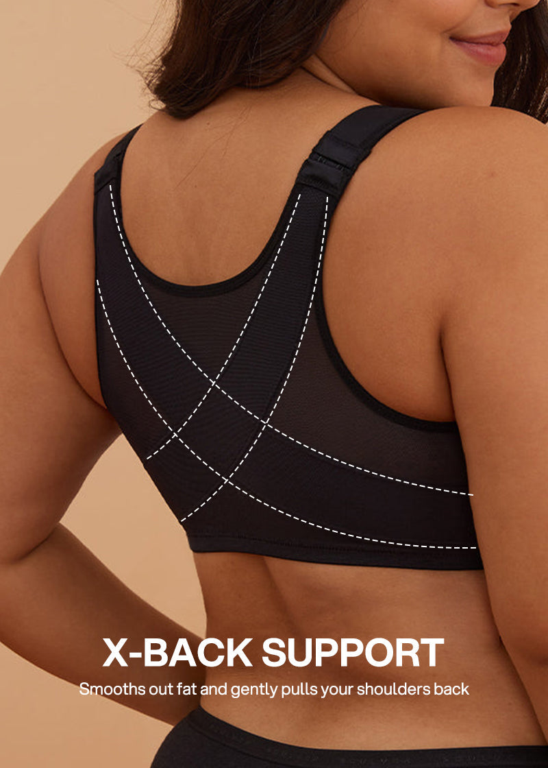 Front Closure Underwire Unlined Back Support Plunge Bra