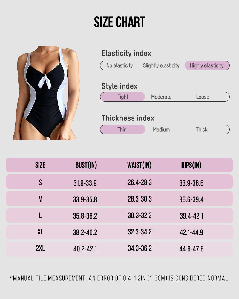 Color Block Knot One-Piece Swimsuit
