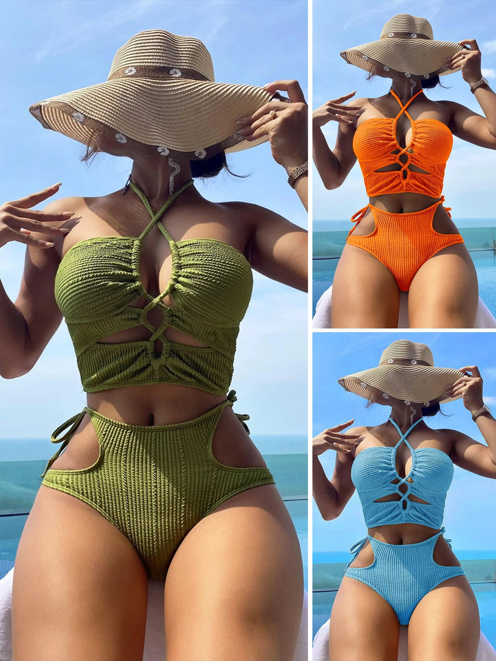 LilyLove® Fashion Design Hollow Out Lace-Up Bikini Set