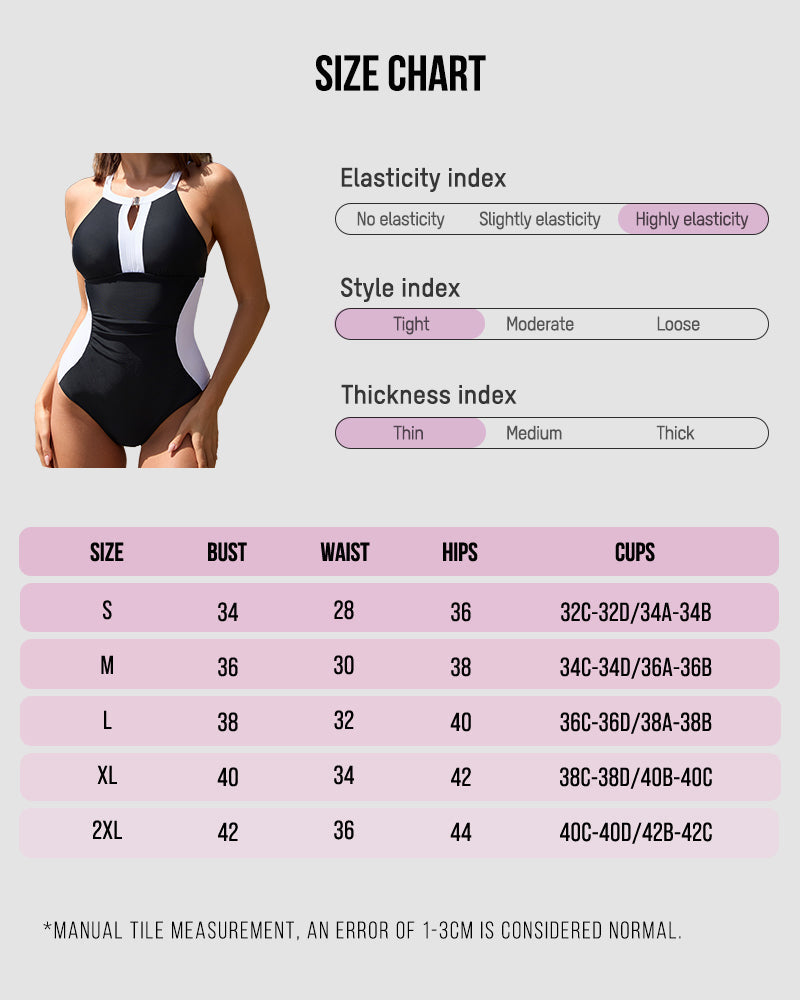 Hourglass™ Full Coverage Retro Color Block Swimsuit