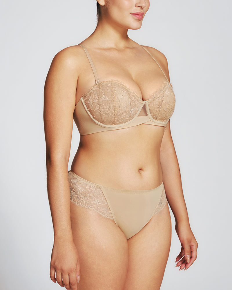 Breathable Memory Steel Underwire Demi Lace Bra