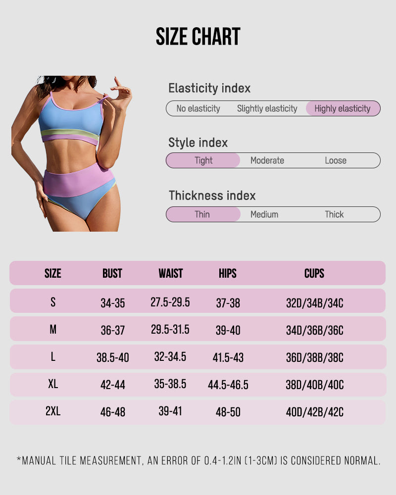 Color-Block High Waist Bikini Set