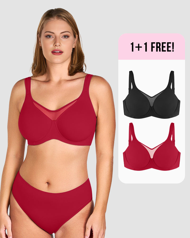 BOGO🔥Mesh Cooling Full Coverage Minimizer Bra