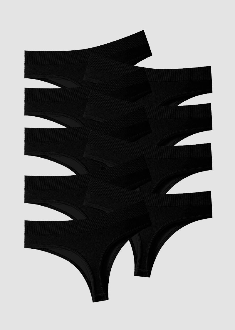 Comfort Seamless Sport Thong Panties (9 Pack)