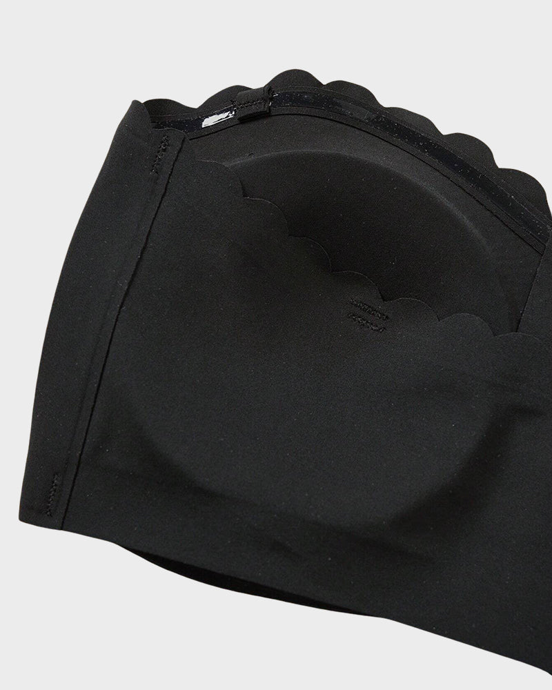 Comfortable Breathable Scallop Trim Hook & Eye Front Bralette