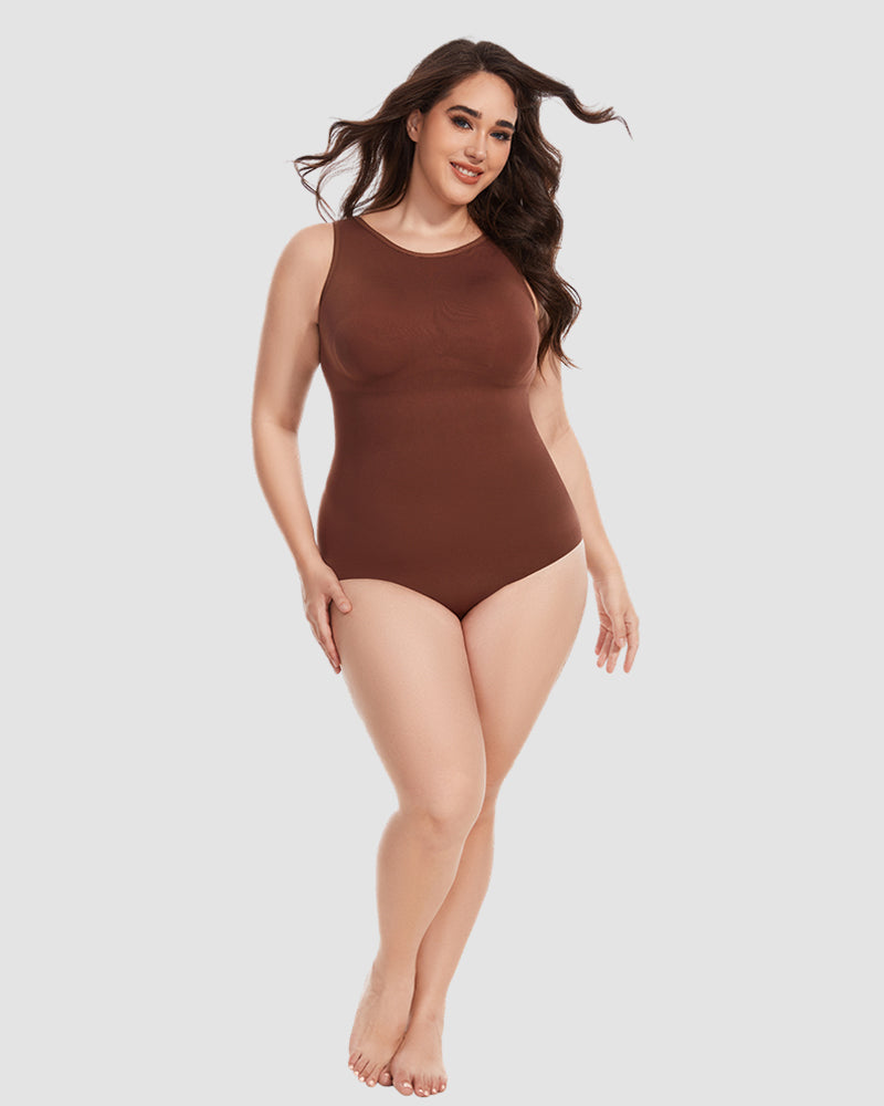 Crew Neck Sleeveless Sculpting Bodysuit Shapewear