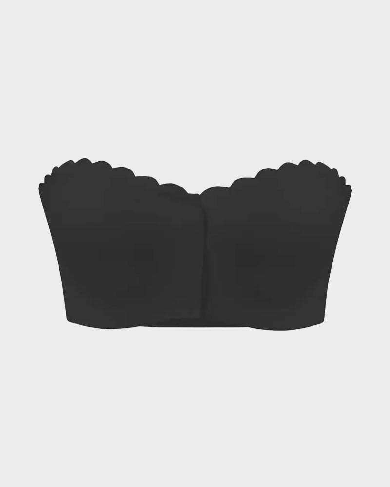 Comfortable Breathable Scallop Trim Hook & Eye Front Bralette