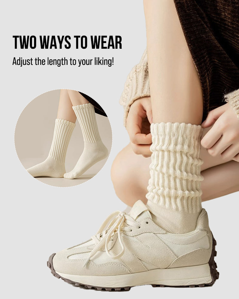 Cozy Ribbed Slouch Crew Socks