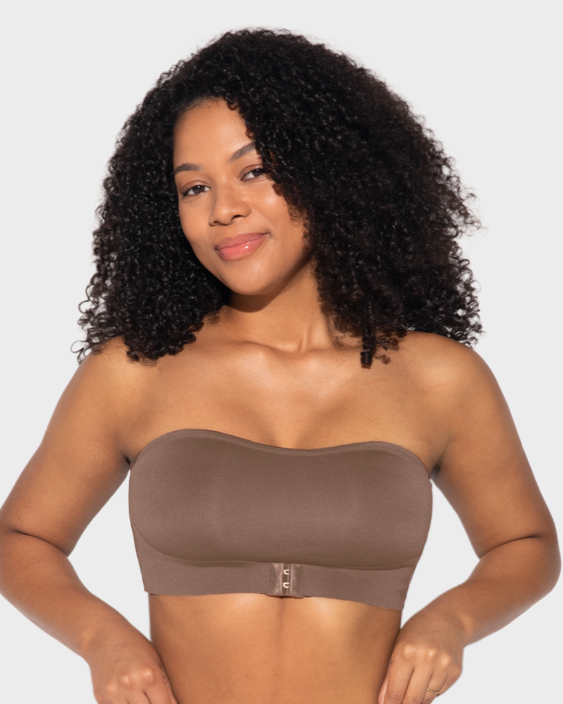 Front Closure Wireless Push-Up Bandeau Bra