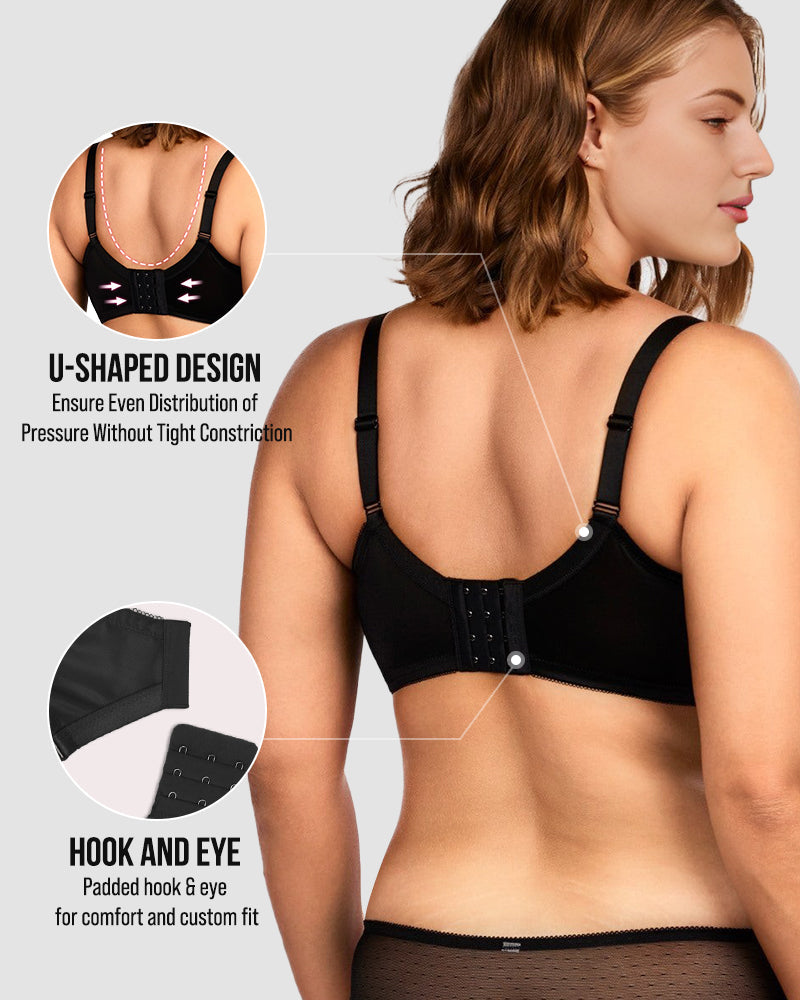 BOGO🔥Unlined Mesh Full Coverage Lace Minimizer Bra