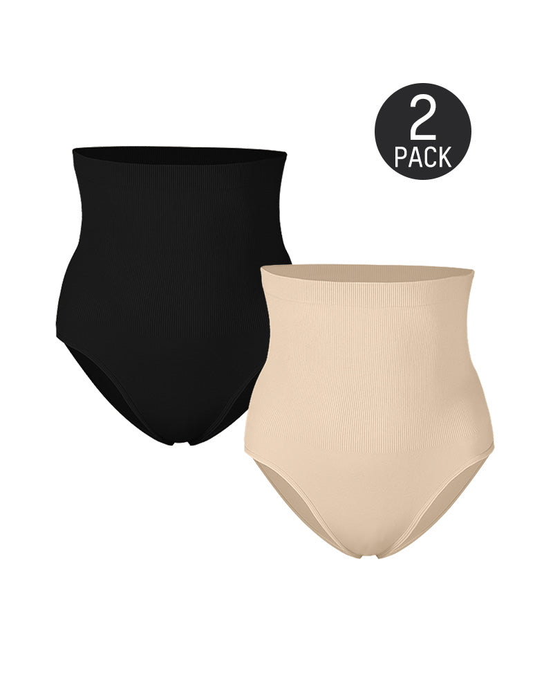 High Waist Tummy Control Brief Shaping Panty (2 Pack)