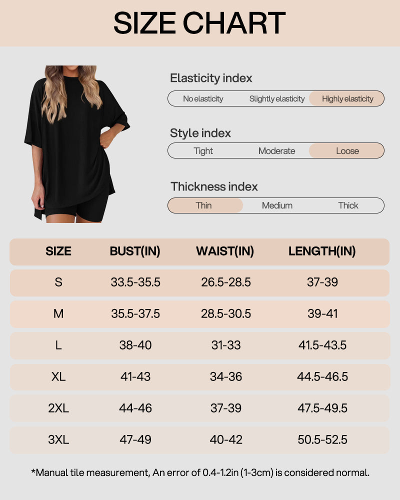 Casual Oversized 2-Piece Lounge Set with Crewneck & Split Hem