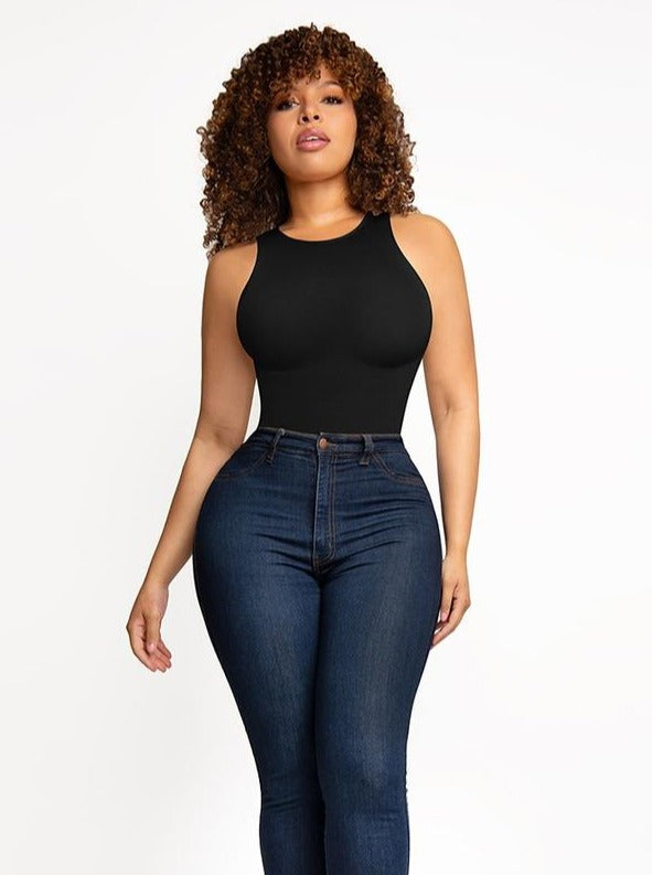 Crew Neck Sleeveless Sculpting Bodysuit Shapewear